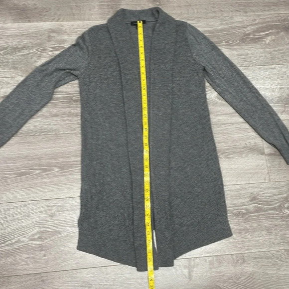 Ann Taylor Wool Blend Cardigan Sweater Gray Long Open Front S - Picture 10 of 16